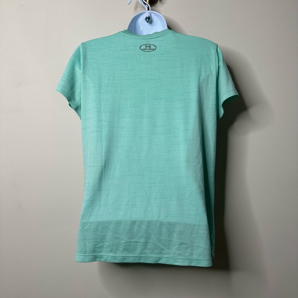 Under Armour Short Sleeve Mint Green V Neck Shirt Women's Small - Picture 4 of 5